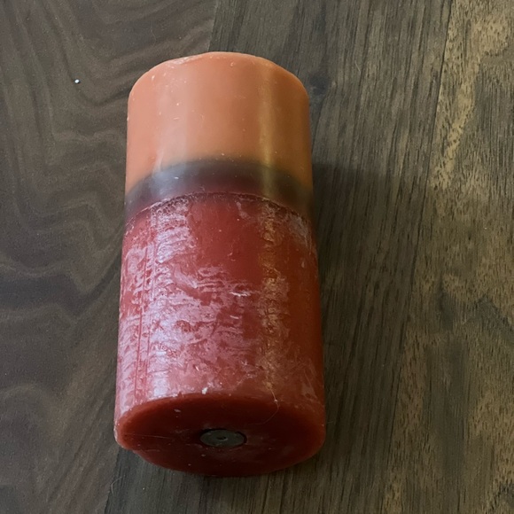 Rustic Orange Pillar Candle - Picture 2 of 4